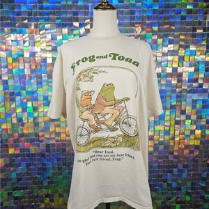 Frog and Toad Together Graphic T-Shirt XL Cream Arnold Lobel Vintage Style Tee